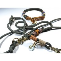 Zugstopphalsband | Hundehalsband Hundeleine 2, 5M Olivgrün 3Fach Verstellbar Tau Und Leder Kombi |Personalisierbar Mit Namen Zugstopphalsband | Hundehalsband Hundeleine 2, 5M Olivgrün 3Fach Verstellbar Tau Und Leder Kombi |Personalisierbar Mit Namen von BenzoDesign