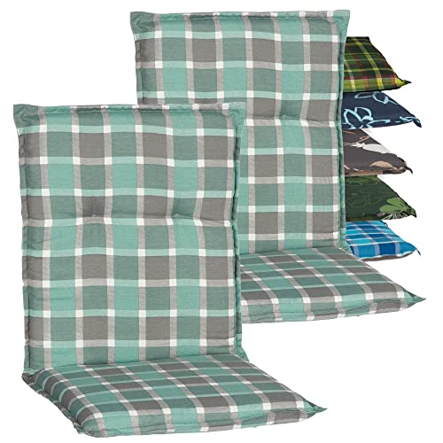 Beo® Barcelona Niedriglehner Gartenstuhlauflagen 2er Set | Waschbar | Made in EU | Öko-Tex Standard | Atmungsaktive Sitzkissen Outdoor | UV-beständige Polsterauflagen von Beo