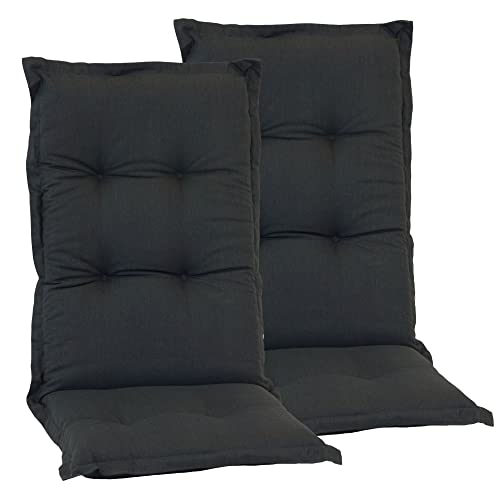 Beo 2er Set Gartenstuhlauflagen Hochlehner Wasserabweisend Nizza | Made in EU | 2er Pack Auflagen Hochlehner UV-beständig & fleckenabweisend | Atmungsaktive Stuhlauflagen Hochlehner Anthrazit Beo 2er Set Gartenstuhlauflagen Hochlehner Wasserabweisend Nizza | Made in EU | 2er Pack Auflagen Hochlehner UV-beständig & fleckenabweisend | Atmungsaktive Stuhlauflagen Hochlehner Anthrazit von Beo
