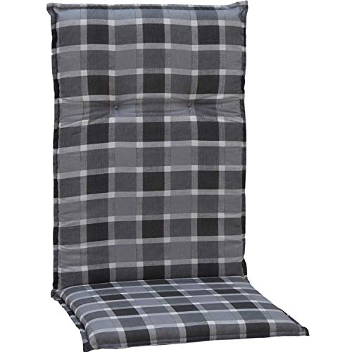 Beo® Gartenstuhlauflagen Barcelona | Waschbar & UV-beständig | Atmungsaktive Sitzkissen Outdoor für Hochlehner | Made in EU | Öko-Tex Standard | 118x50cm, grau/anthrazit von Beo