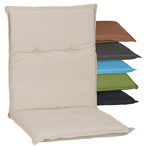 Beo Niedriglehner Auflagen Wasserabweisend Barcelona Made in EU Gartenstuhlauflagen Niederlehner UV-beständig, fleckenabweisend & waschbar Atmungsaktive Stuhlauflage in Beige, Hellbeige Aub01 von Beo