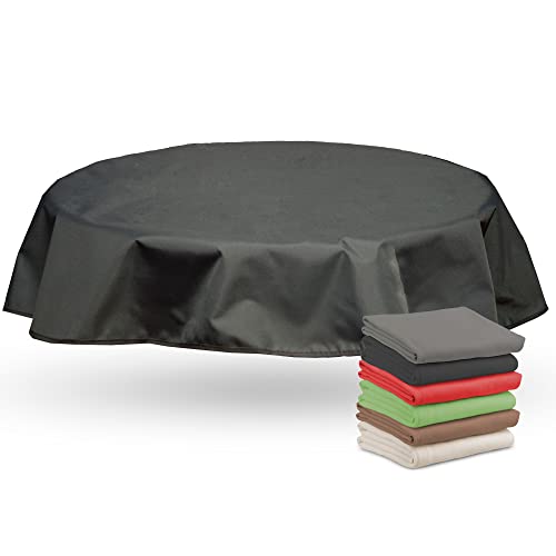 Beo Outdoor-Tischdecken Wasserabweisende, rund, Durchmesser 160 cm, schwarz/anthrazit von Beo