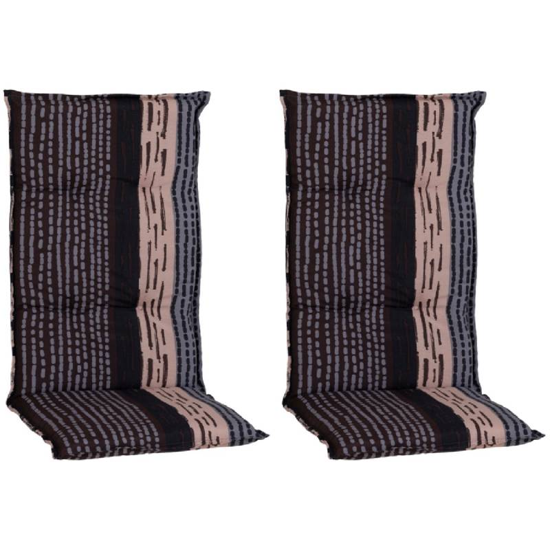 Beo Sitzauflage Hochlehner Bangui 2er-Set gestreift Grau-Ecru von Beo