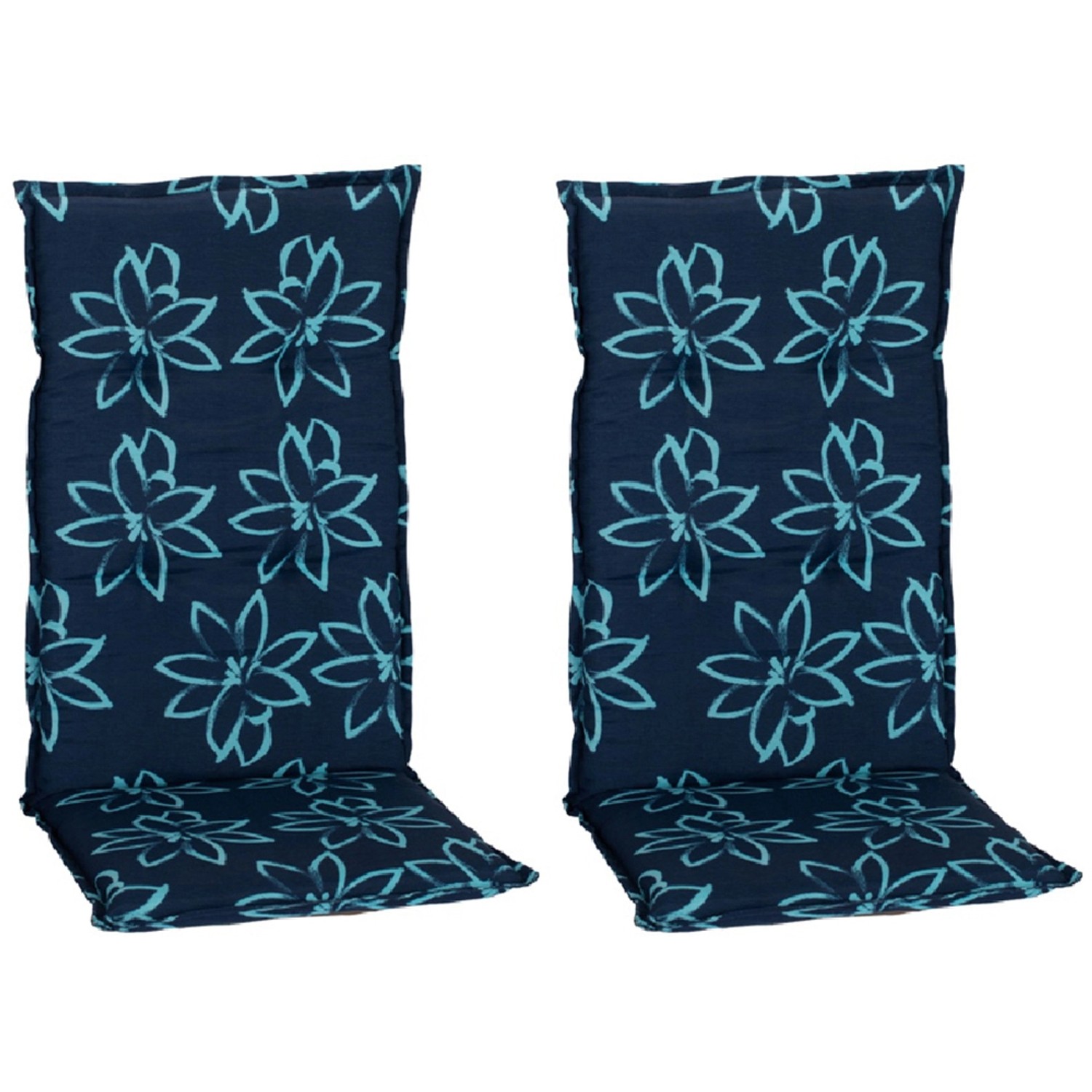 Beo Sitzauflage Hochlehner Bunde 2er-Set Hellblau-Dunkelblaue Blumen Beo Sitzauflage Hochlehner Bunde 2er-Set Hellblau-Dunkelblaue Blumen von Beo
