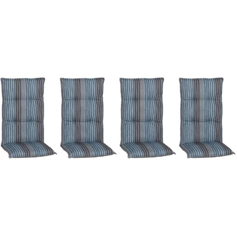 Beo Sitzauflage Hochlehner Tissa 4er-Set Blau-Grau von Beo