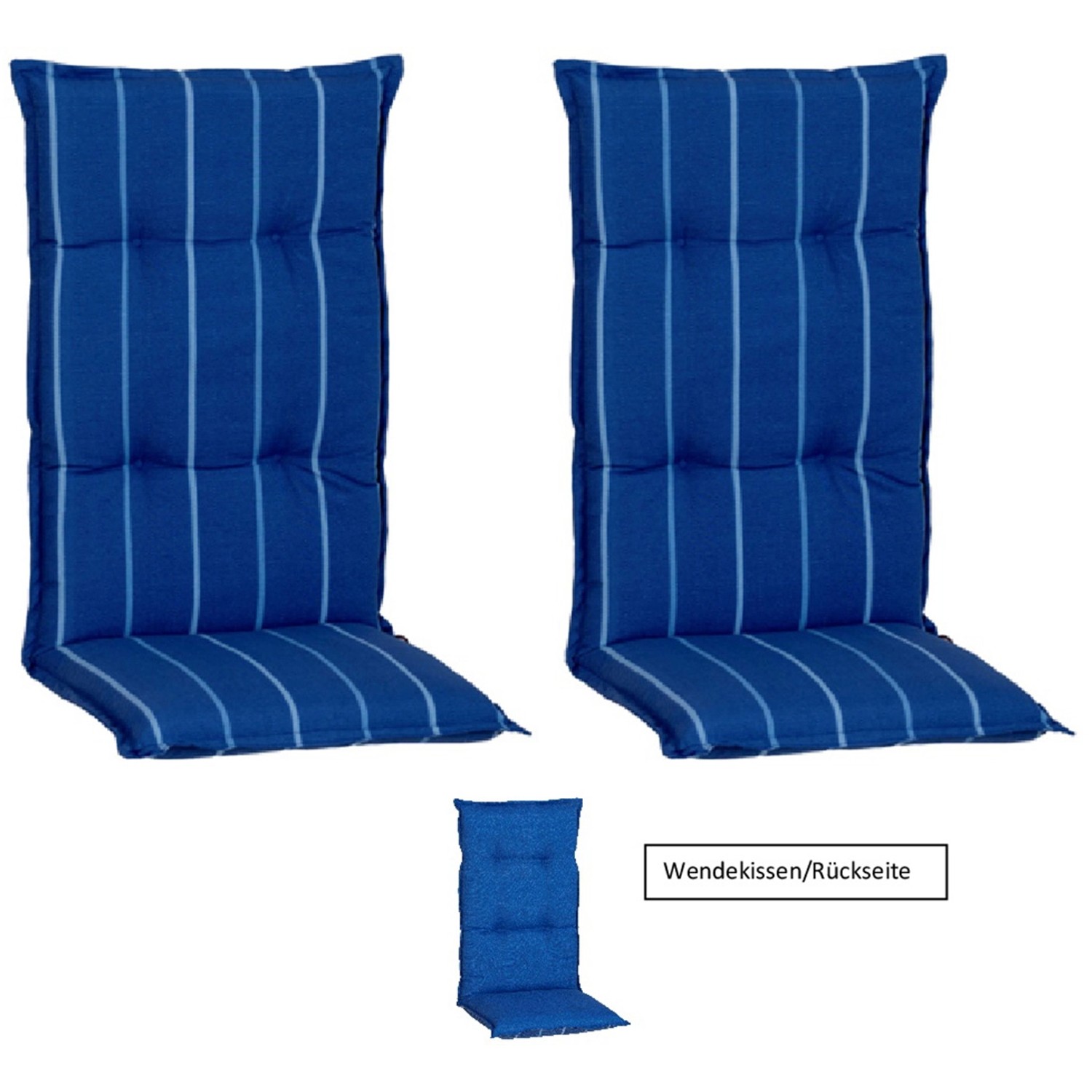 Beo Sitzauflage Hochlehner Tovarnik 2er-Set Blau-Weiß gestreift Beo Sitzauflage Hochlehner Tovarnik 2er-Set Blau-Weiß gestreift von Beo