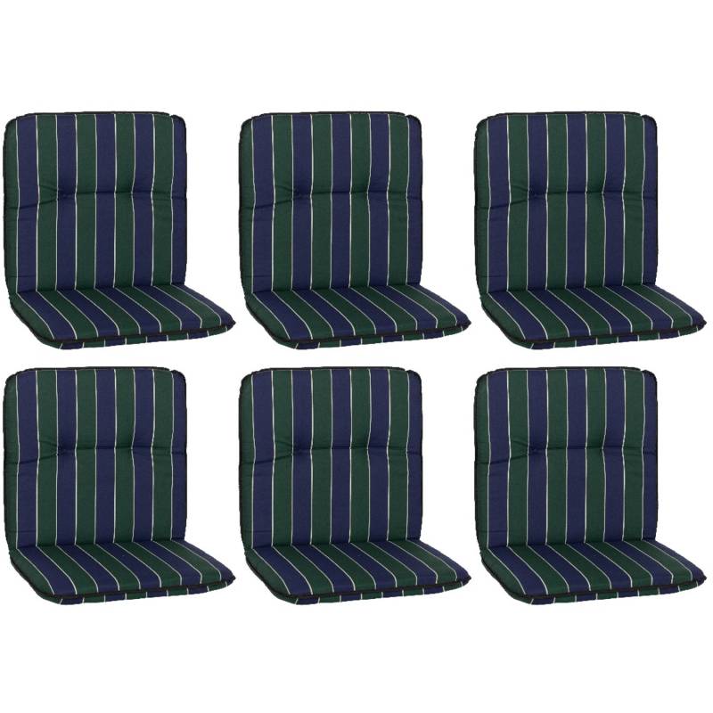 Beo Sitzauflage Niedriglehner Eagle 6er-Set Blau-Dunkelgrün gestreift von Beo