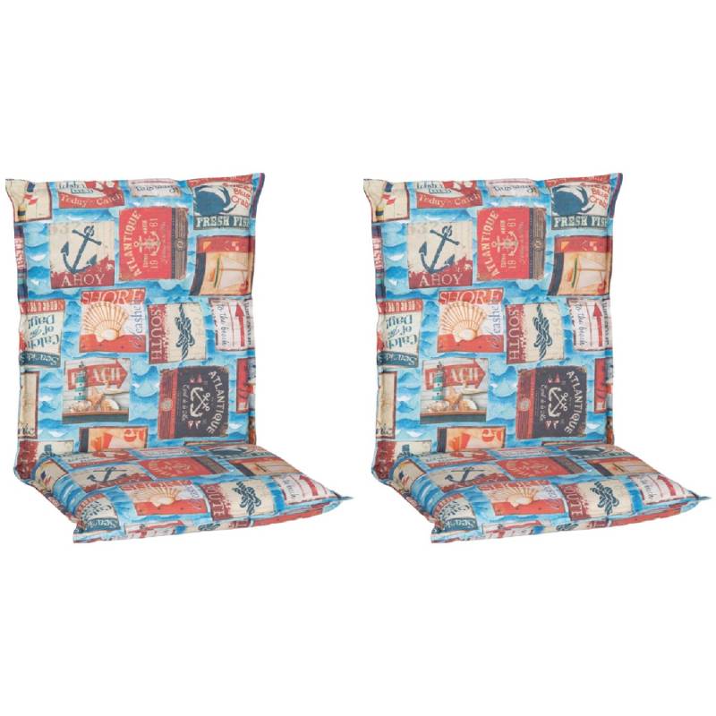 Beo Sitzauflage Niedriglehner Togo 2er Set Maritim Hellblau von Beo