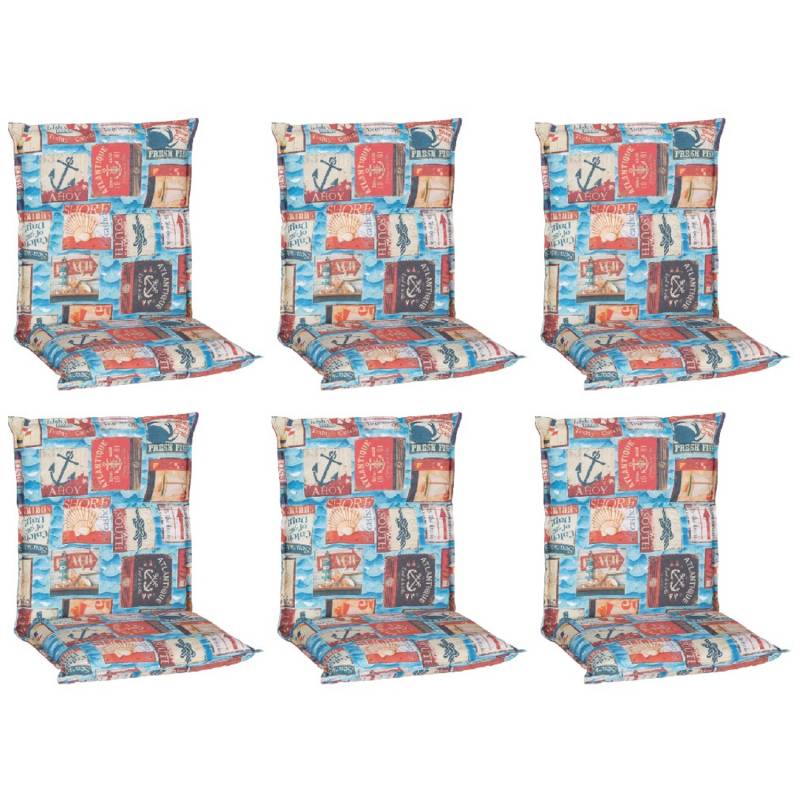 Beo Sitzauflage Niedriglehner Togo 6er Set Maritim Hellblau von Beo