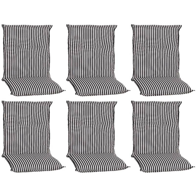 Beo Sitzauflage Niedriglehner Tupelo 6er Set Schwarz-Weiß von Beo