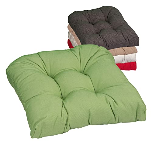 Beo Sitzkissen Stuhl 40x40 Halbrund Made in EU | Bequemes, 10cm Dickes Stuhlkissen Waschbar | Indoor & Outdoor geeignet Dank Ausbleich-Schutz und Reißfestigkeit | Sitzpolster in Apfel-Grün von Beo