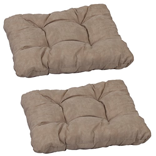 Beo Sitzpolster Gartenstuhl 36x36 atmungsaktiv | Made in EU | Gestepptes Outdoor Stuhlkissen waschbar | UV-beständiges Sitzkissen Stuhl ohne Ausbleichen | 2er Set Sitzkissen Bank in Beige von Beo