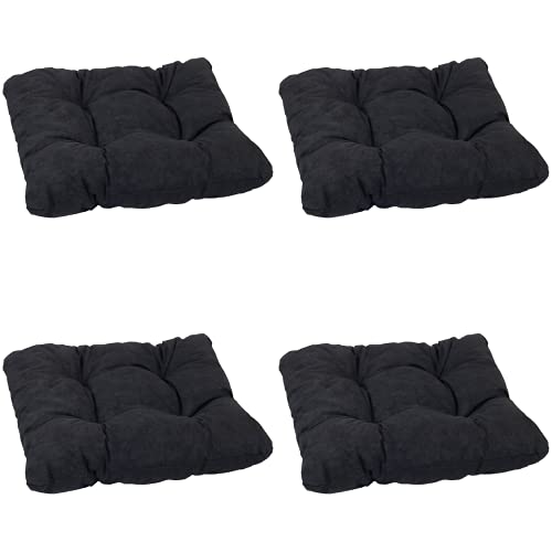 Beo Sitzpolster Gartenstuhl 36x36 atmungsaktiv | Made in EU | Gestepptes Outdoor Stuhlkissen waschbar | UV-beständiges Sitzkissen Stuhl ohne Ausbleichen | 4er Set Sitzkissen Bank in Anthrazit von Beo