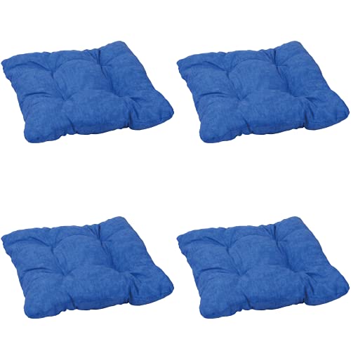 Beo Sitzpolster Gartenstuhl 36x36 atmungsaktiv | Made in EU | Gestepptes Outdoor Stuhlkissen waschbar | UV-beständiges Sitzkissen Stuhl ohne Ausbleichen | 4er Set Sitzkissen Bank in Hell-Blau von Beo