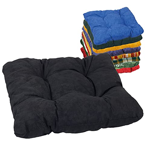 Beo Sitzpolster Gartenstuhl 36x36 atmungsaktiv | Made in EU | Gestepptes Outdoor Stuhlkissen waschbar | UV-beständiges Sitzkissen Stuhl ohne Ausbleichen | Sitzkissen Bank in Schwarz von Beo
