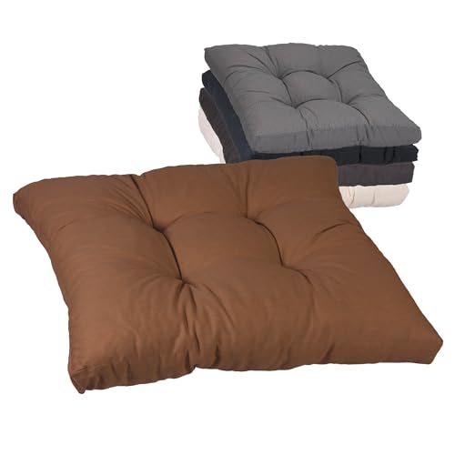 Beo Sitzkissen für Lounge- und Paletten-Möbel | Sand | Gr. 60x60 cm, 10 cm dick | Gesteppt | Bezug 60% Baumwolle/40% Polyester | Wasser- und Fleckabweisend | Öko-Tex-Standard von Beo