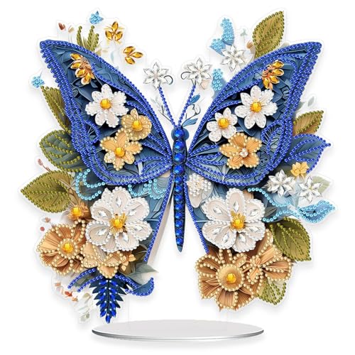 Beojonvy Diamond Painting Aufsteller, Diamant-Painting-Schmetterling, DIY diamond painting tischdeko, 5d diamonds paintings neuheiten 2025 Geschenk Mädchen 6 7 8 9 10 11 Jahre von Beojonvy