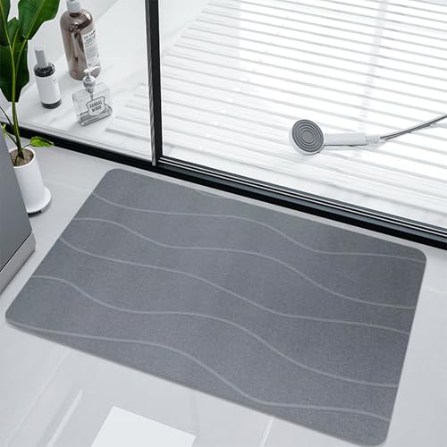Beojonvy Super Absorbierende Badematte, Badematte rutschfeste Kieselalgenschlamm, Duschmatte rutschfest Schnell Trocknend für Badezimmerböden Küchen 40 x 60cm (Stil 2) von Beojonvy