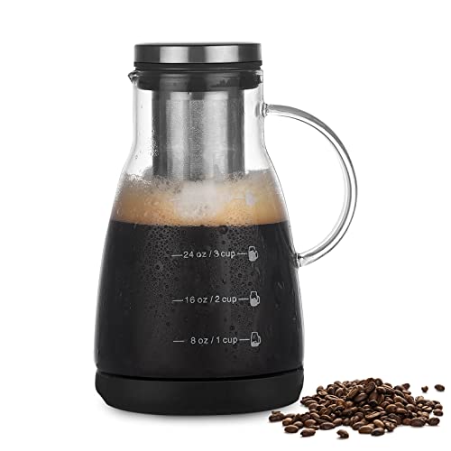 Beowanzk Kaffeebereiter, Kaffeekanne mit Filter, Kaffeebereiter Glas, Kaffeebereiter Camping, kaffeezubereiter, Kaffeezubehör 960 ml von Beowanzk