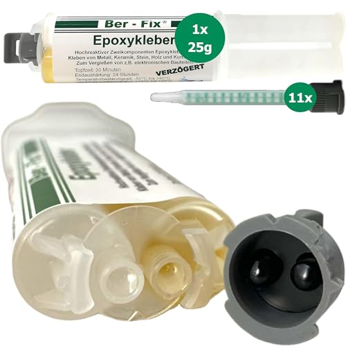Ber-Fix 30 Min Epoxidharz Kleber in der Spritze – 2K Klebstoff für die Werkstatt – Inklusive 11 Mischdüse Ber-Fix 30 Min Epoxidharz Kleber in der Spritze – 2K Klebstoff für die Werkstatt – Inklusive 11 Mischdüse von Ber-Fix