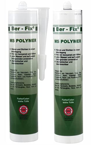 Ber-Fix 2x MS Polymer Kleber Transparent Glasklar 300g – ​​Klarer Kleber für Glas, Metall & Fliesen, feuchtigkeitsbeständig & elastisch von Ber-Fix