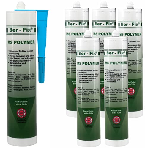 Ber-Fix 6x MS Polymer Kleber Blau Unterwasserkleber für Pool Dichtungsmasse wasserdicht kleben ohne Wasser abzulassen Fliesen Beton Stahl Folie PVC von Ber-Fix