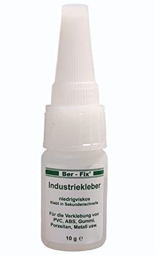 Ber-Fix Industriekleber Extra Stark Kunststoff 10g - Vielseitiger Sekundenkleber für Metall, Kunststoff, Holz, Keramik - Wasserdicht, Hitzebeständig, Transparent Mit Innovativem Verschlusssystem von Ber-Fix