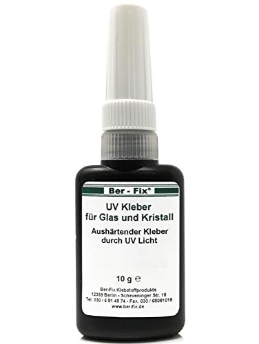 Ber-Fix UV-Kleber 10g - Glasklarer, niedrigviskoser Spezialklebstoff für dauerhafte Verklebungen von Glas mit Metall von Ber-Fix