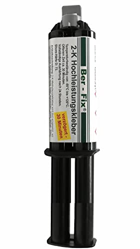 Ber-Fix 2K Kleber Kunststoff 25 g Hochleistungskleber 30 Min Kleber extra stark Metall Pvc GfK Holz Epoxid Harz frei auch als Kunststoff Spachtelmasse verwendbar von Ber-Fix