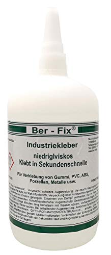 Ber-Fix Industriekleber Extra Stark Kunststoff 500g - Vielseitiger Sekundenkleber für Metall, Kunststoff, Holz, Keramik - Wasserdicht, Hitzebeständig, Transparent Mit Innovativem Verschlusssystem von Ber-Fix