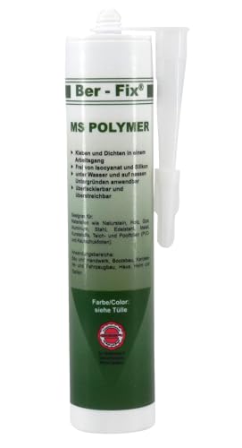 Ber-Fix MS Polymer Transparent Kleber Dichtstoff 290ml – Glasklar Wasserfest – Montagekleber Dichtmasse für Glas, Metall, Kunststoff, Holz, Stein – Profi Allzweck-Dichtung von Ber-Fix