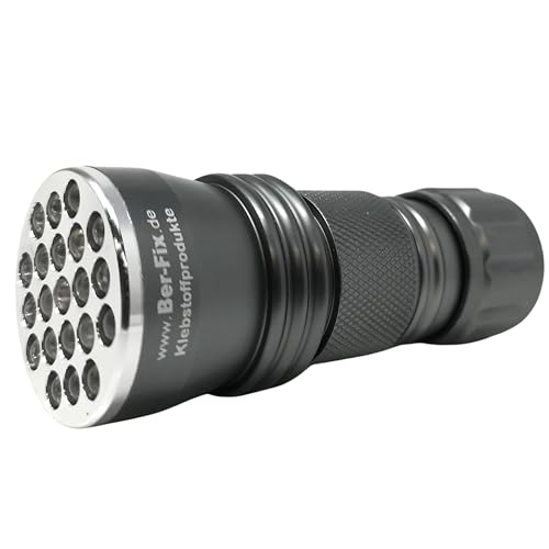 Ber-Fix UV-Taschenlampe 21 UV-LEDs – Universell einsetzbar zum Aushärten von UV-Kleber, UV-Harz & Klebstoffen von Ber-Fix