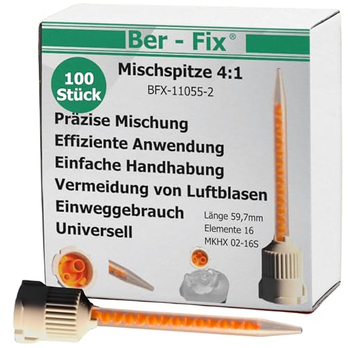 Ber-Fix 100x 4:1 Statikmischer MKHX 02-16S für 2K-Cyanacrylat, Epoxidharz & Mehr Präzises Mischrohr für Klebstoffe Ber-Fix 100x 4:1 Statikmischer MKHX 02-16S für 2K-Cyanacrylat, Epoxidharz & Mehr Präzises Mischrohr für Klebstoffe von Ber-Fix
