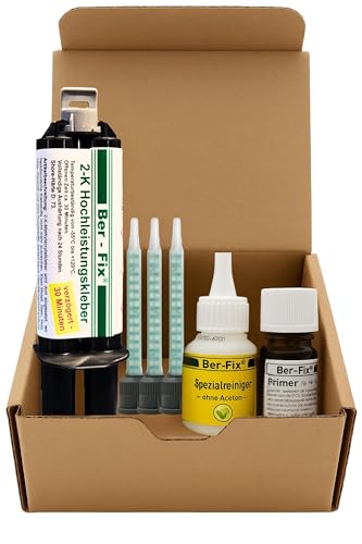 Ber-Fix 2K Hochleistungskleber | 30 Minuten | Ideal für PE, PP, Teflon, Metall, Kunststoff, Holz | 25g Spritze + Primer + 3 Mischspitzen + Spezialreiniger Ber-Fix 2K Hochleistungskleber | 30 Minuten | Ideal für PE, PP, Teflon, Metall, Kunststoff, Holz | 25g Spritze + Primer + 3 Mischspitzen + Spezialreiniger von Ber-Fix