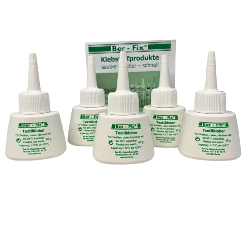 Ber-Fix 5x 40 g Textilkleber Set kochfest weich flexibel Ber-Fix Stoffkleber seit 2000 eine Marke Ihres Vertrauens Ber-Fix 5x 40 g Textilkleber Set kochfest weich flexibel Ber-Fix Stoffkleber seit 2000 eine Marke Ihres Vertrauens von Ber-Fix