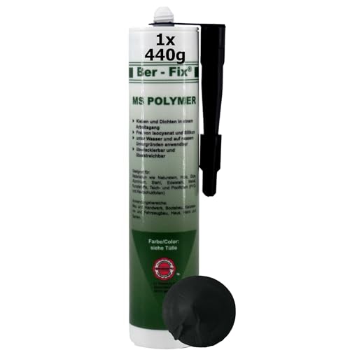 Ber-Fix MS Polymer Schwarz 1x 440g – Ungiftiger Teichkleber & Dichtstoff – Klebt & dichtet selbst unter Wasser von Ber-Fix