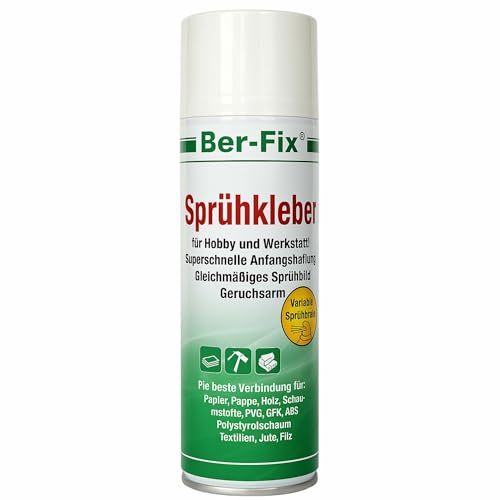 Ber-Fix BF60 Sprühkleber 500ml – Hitzebeständiger Kontaktkleber bis +70°C – Vielseitig für Leder, Schaumstoff & KFZ von Ber-Fix