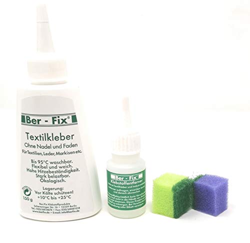 Ber-Fix Starter Set 150g Textilkleber waschmaschinenfest transparent kochfest bügelfest Plus 20g Klebstoff Entferner Ber-Fix Starter Set 150g Textilkleber waschmaschinenfest transparent kochfest bügelfest Plus 20g Klebstoff Entferner von Ber-Fix