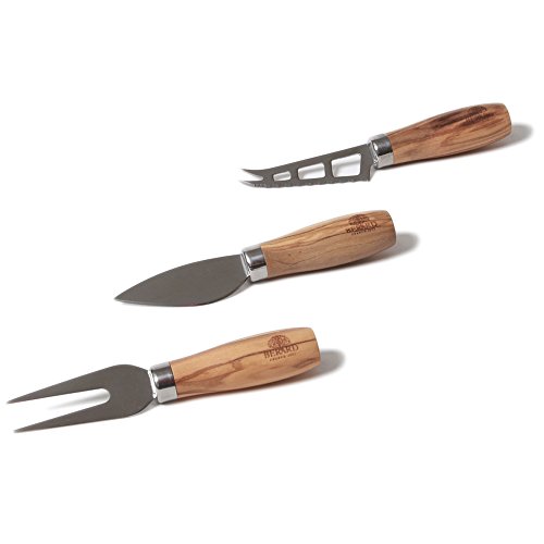 Bérard Käse Set, dreiteilig Messer, Olivenholz, Edelstahl, Holz, 16 x 2,5 x 3 cm von Bérard