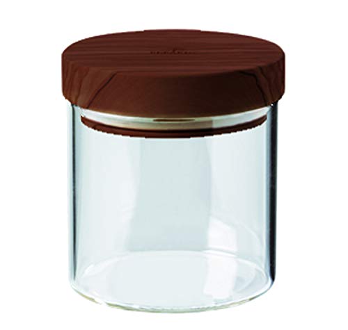 Bérard 36100 Vorratsbehälter mit Deckel, 400 ml, Höhe: 11 cm Aufbewahrung, Glas, Walnussholz von Bérard