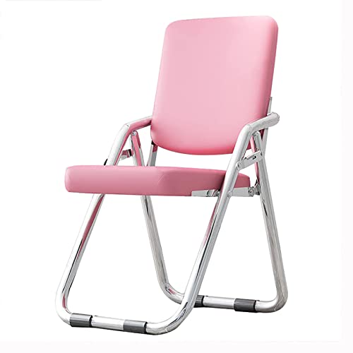 Berasmocxy PU -Leder -gepolsterte Sitz, tragbarer Metallfaltungsstuhl mit Rückenlehne, bequemer Esstuhlklapphocker, der für Basic Office Stuhl Conference Room Stuhl verwendet Wird powerfully von Berasmocxy