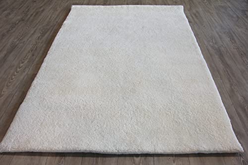 Original Berber 4 wollweiss 15/15 Double (ca. 90.000 Florfäden/m2), (140 x 200 cm) von Berberteppich aus Marokko