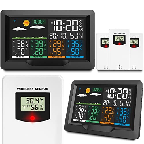 BERDSEN Wetterstation mit Display BD-904 Außen- und Innentemperaturmessung Snooze-Alarmfunktionen Batteriespeisung Zeitsynchronisation Schwarz von Berdsen