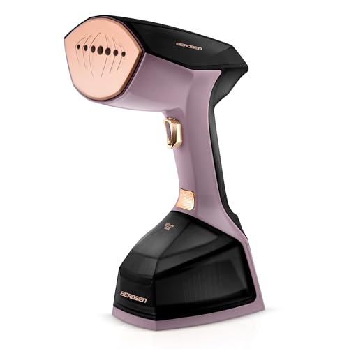 Berdsen Dampfglätter Steamer Dampfbügel Reise 2000 W Dampfsteuerung Dampfleistung 45 g/min LCD Set Mit Bürstenaufsatz 360 ml Wasserbehälter Tragetasche Schwarz Violett von Berdsen