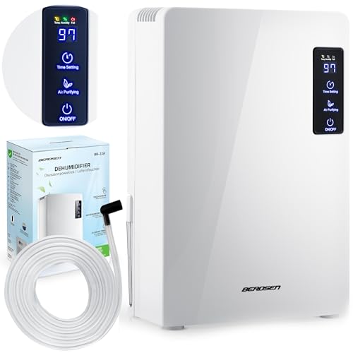 Berdsen Luftentfeuchter Elektrisch Entfeuchter Raumluftentfeuchter Leise Klein UV Lampe Desinfizierend 90 W Weiß von Berdsen