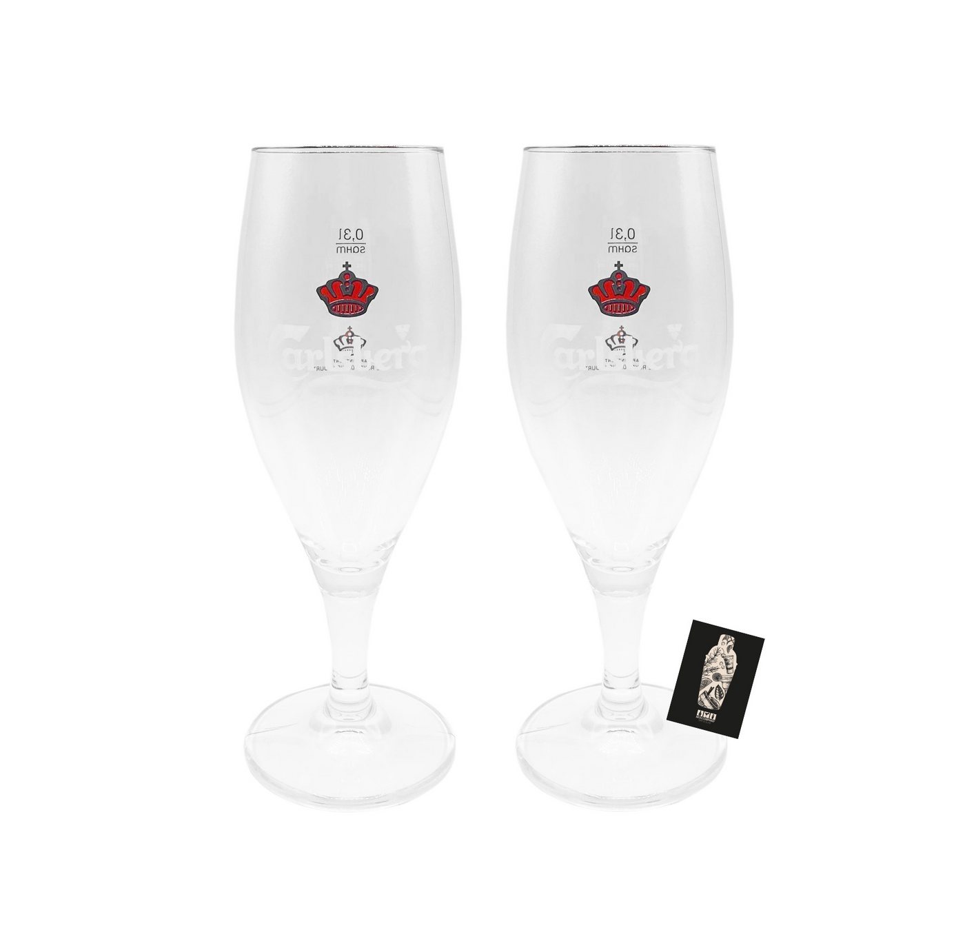 Berg Gläser-Set Carlsberg 2er Set Bierglas 0,3L Bierglas Glas Gläser Set - 2x Biergl von Berg