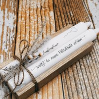 Patentante Fragen | Willst Du Meine Werden Stabkerze Mit Spruch - Patenonkel Geschenkset von BergKnirps