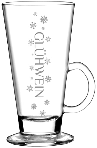 GLÜHWEINGLÄSER 12 Stück - 260ml Gläser mit Henkel für Glühwein Spülmaschinengeeignet - mit Lasergravur - Gastroglas von BergWald