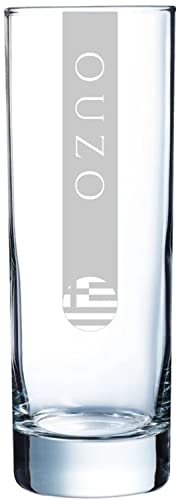 Ouzo Gläser 170cl 24er Set OUZO | Spülmaschinenfest | Ouzoglas 17cl mit Lasergravur 24 Stück von BergWald