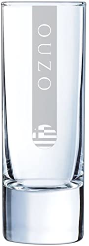Ouzo Gläser 6cl 6x | 5 Größen verfügbar 6cl 6er Set | Spülmaschinenfest | Ouzoglas mit Gravur 6 Stück von BergWald